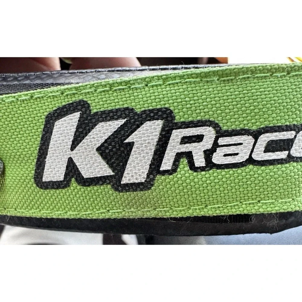 K1 RaceGear 15-NEC-CAV-A Nylon Karting Neck Collar, Green/Carbon, Adult Size
